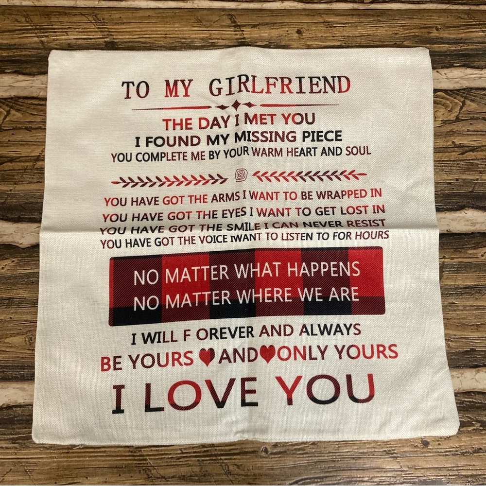 Girlfriend throw pillow case NWOT